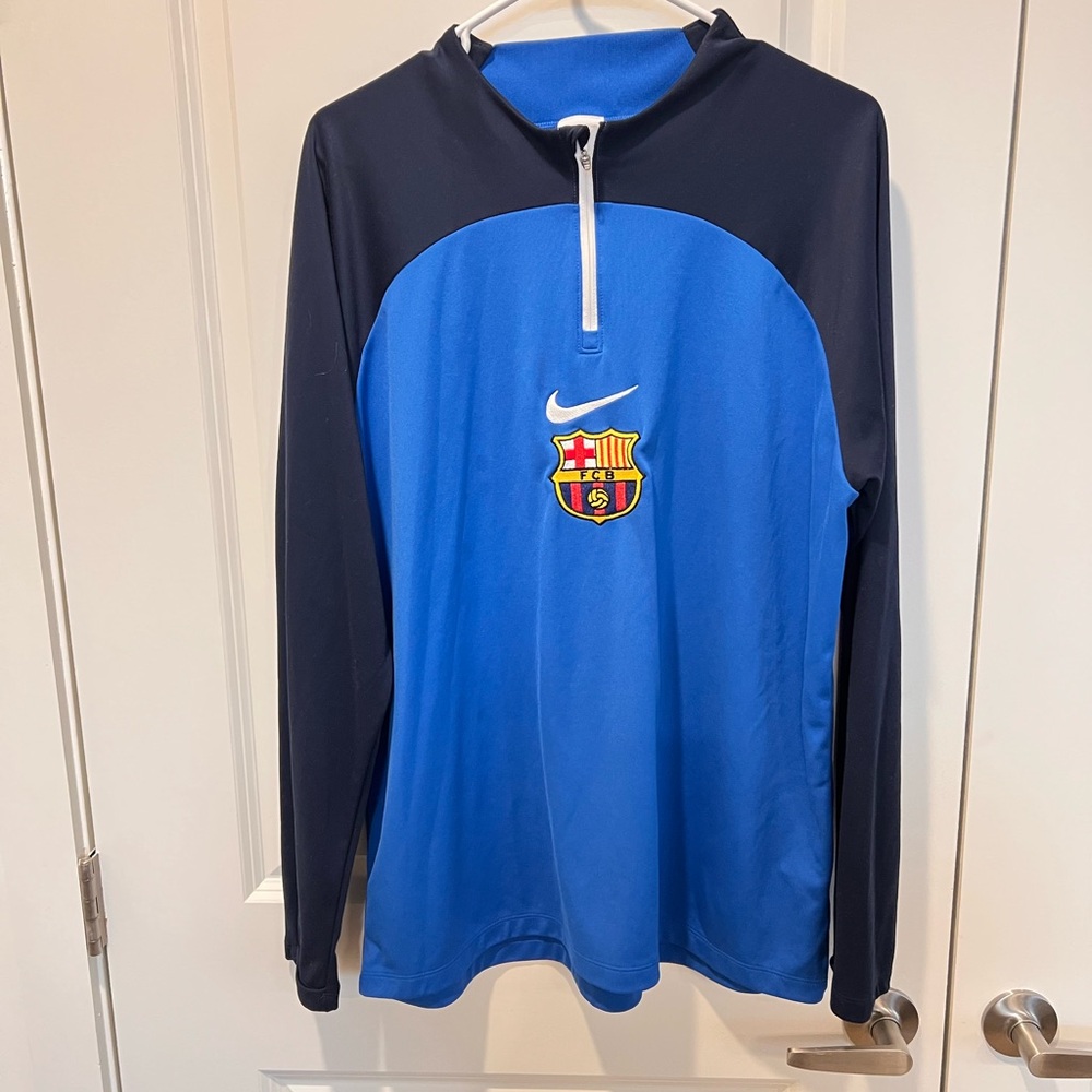 Nike Barcelona Blue and Black Quarter-Zip Pullover